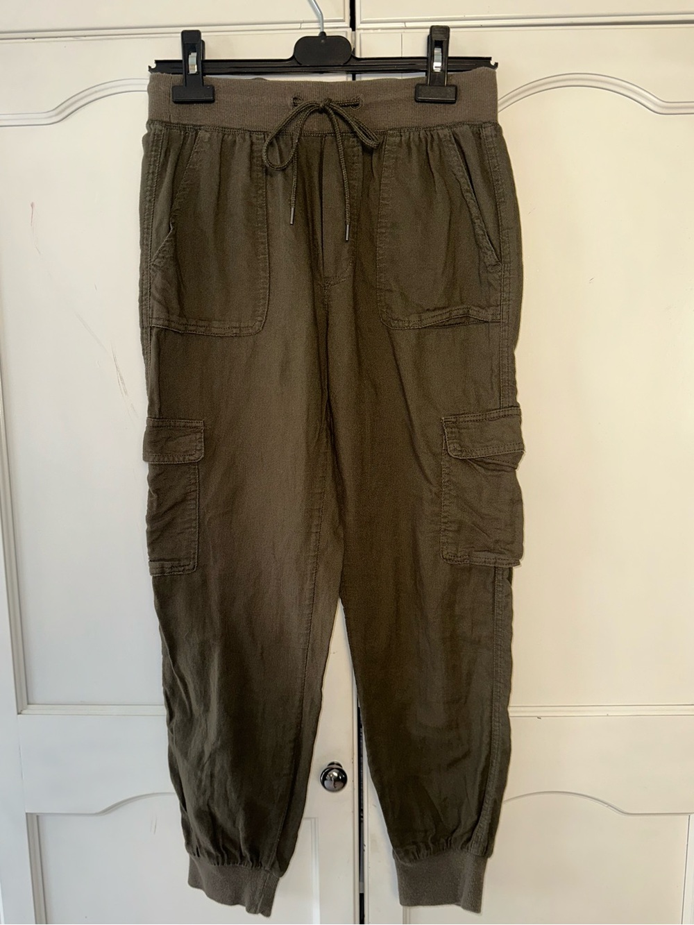 Garage Cargo Pant w Cuff Green Pull On  100% Cotton Women’s XS